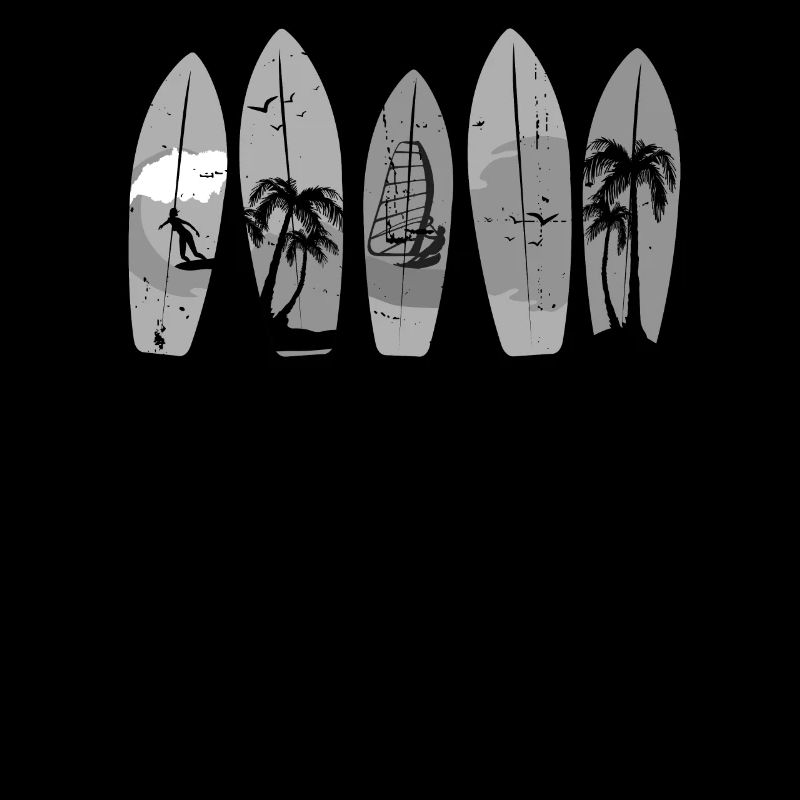 Five retro vintage surfboards - surfing