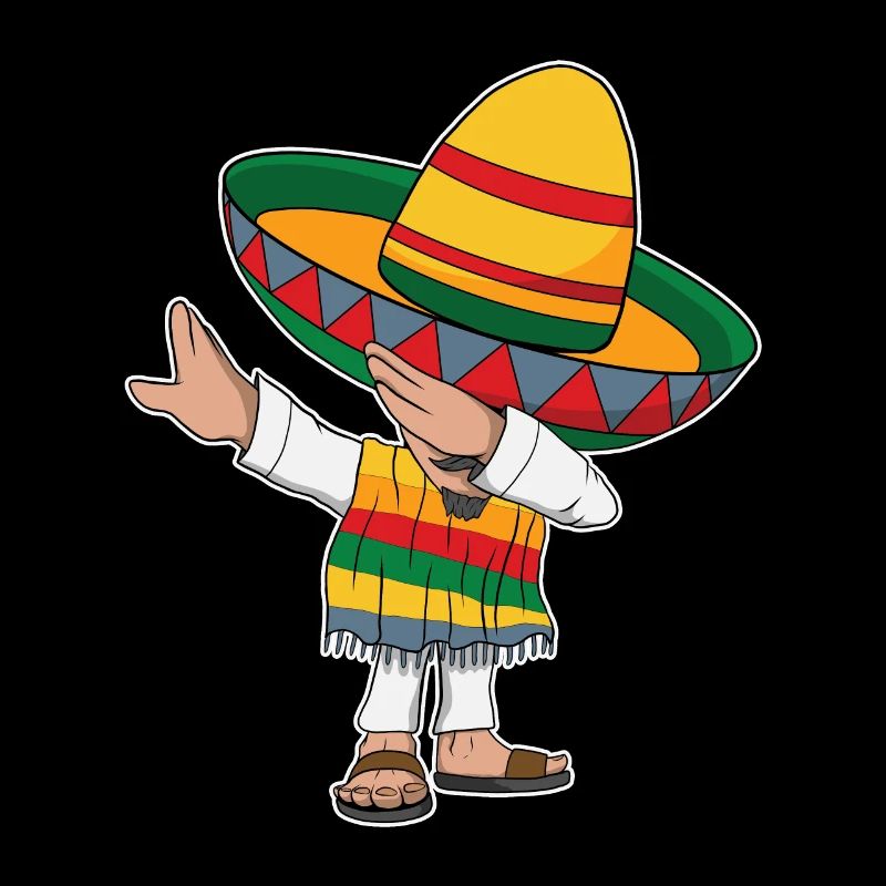 Dabbing Mexikaner Poncho Sombrero Funny Dab