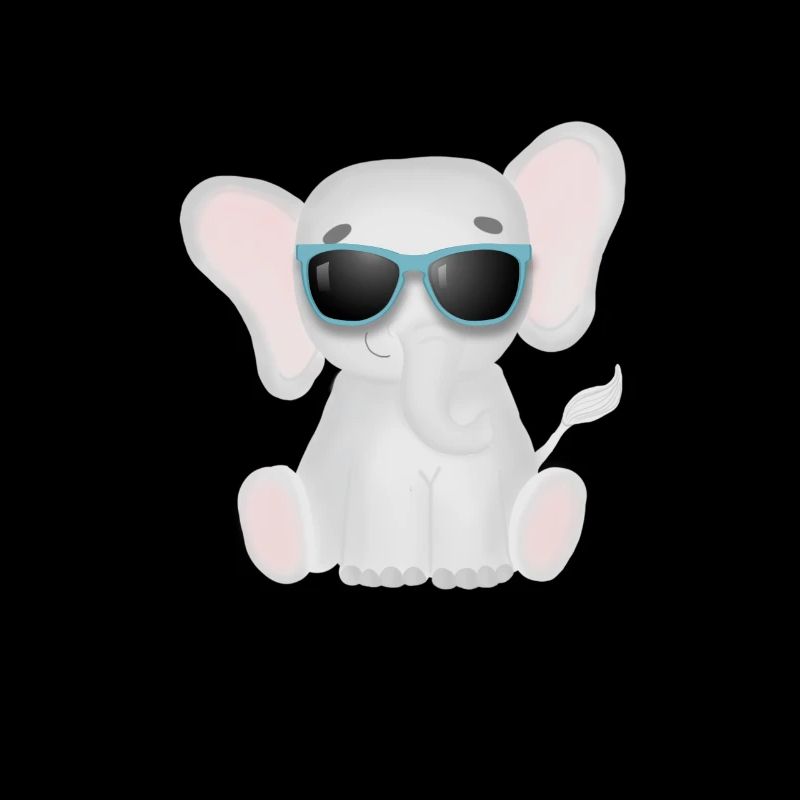 Doux éléphant avec des lunettes de soleil