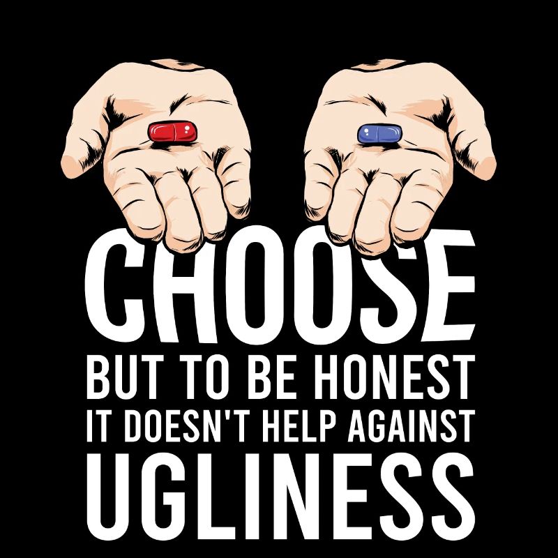 rote Pille blaue Pille Spruch Geschenk