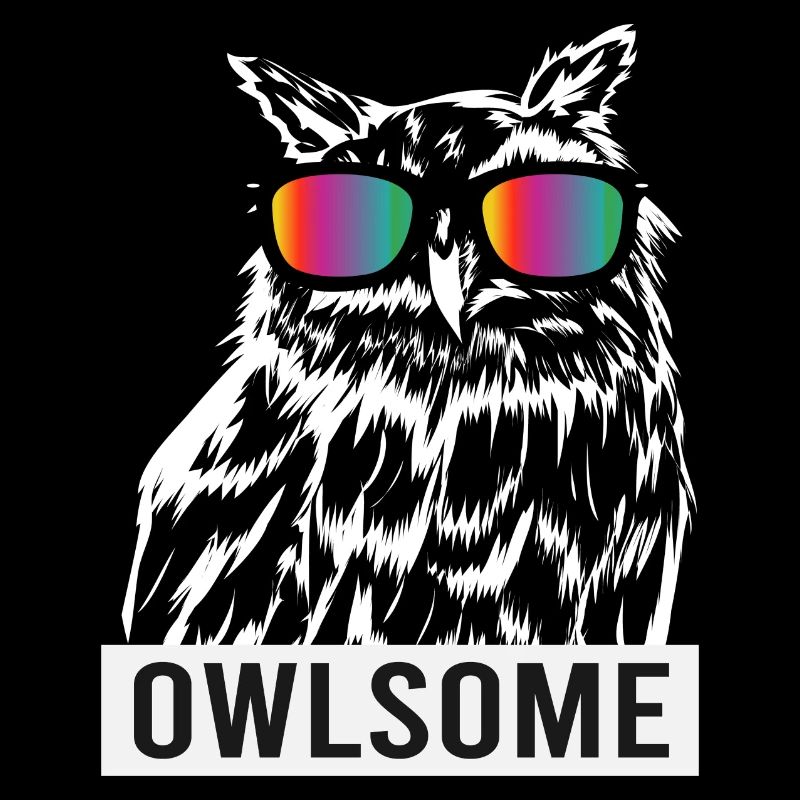 Chouette chouette avec lunettes de soleil Uhu Drôle Bubo Bubo