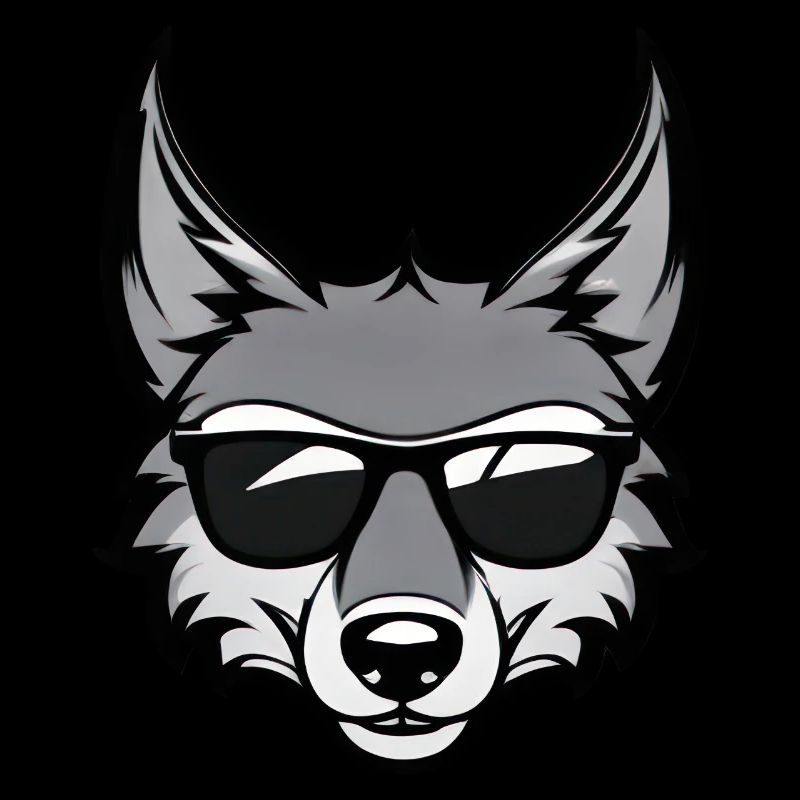 Cool cartoon wolf with sunglasses