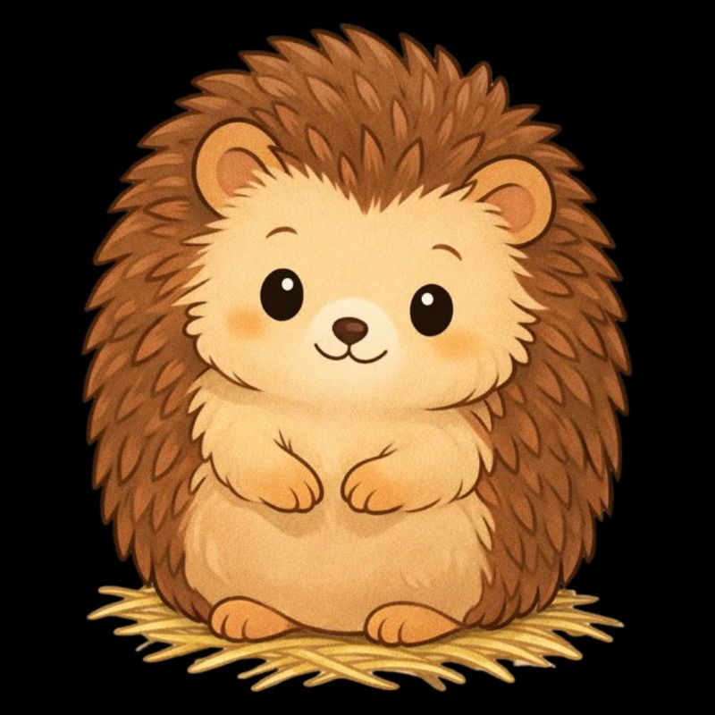 Kuscheliger Igel auf Heu
