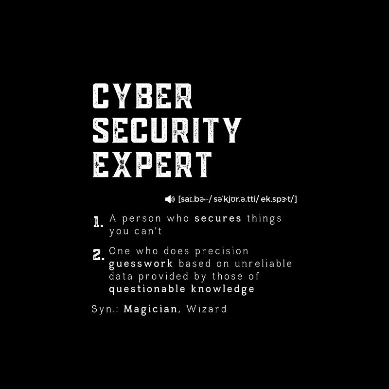 Lustige Cyber-Sicherheit Experte Definition Computer