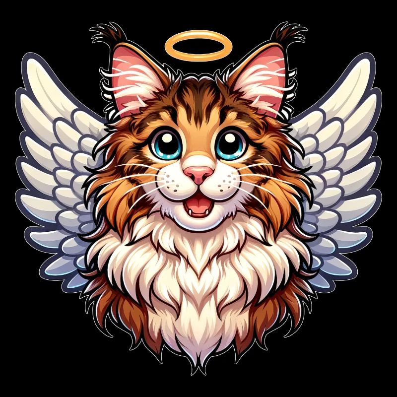 Chat ange Maine Coon avec ailes