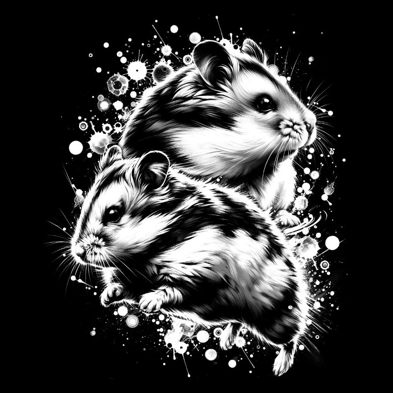 Two cute hamsters as a cool portrait