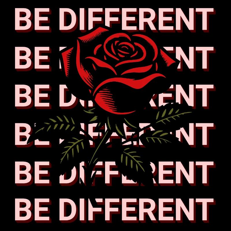 BE DIFFERENT – Red Rose Self-Love Positivity