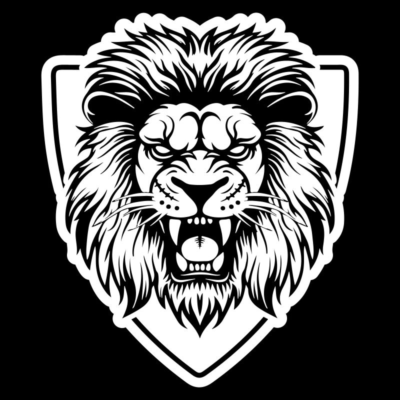 Motivation de la tête du bouclier de lion