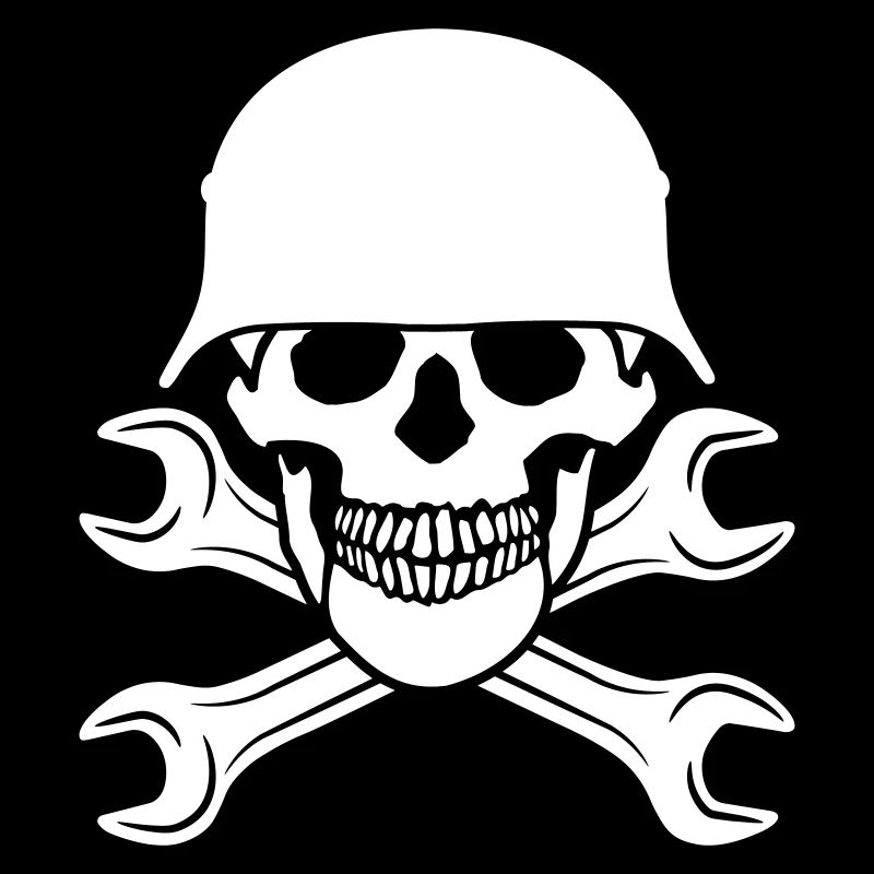 SKULL WAR HELMET WRENCH TOOL LOGO