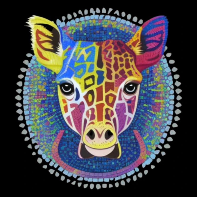 Mehrfarbige Quantenmosaik-Giraffe