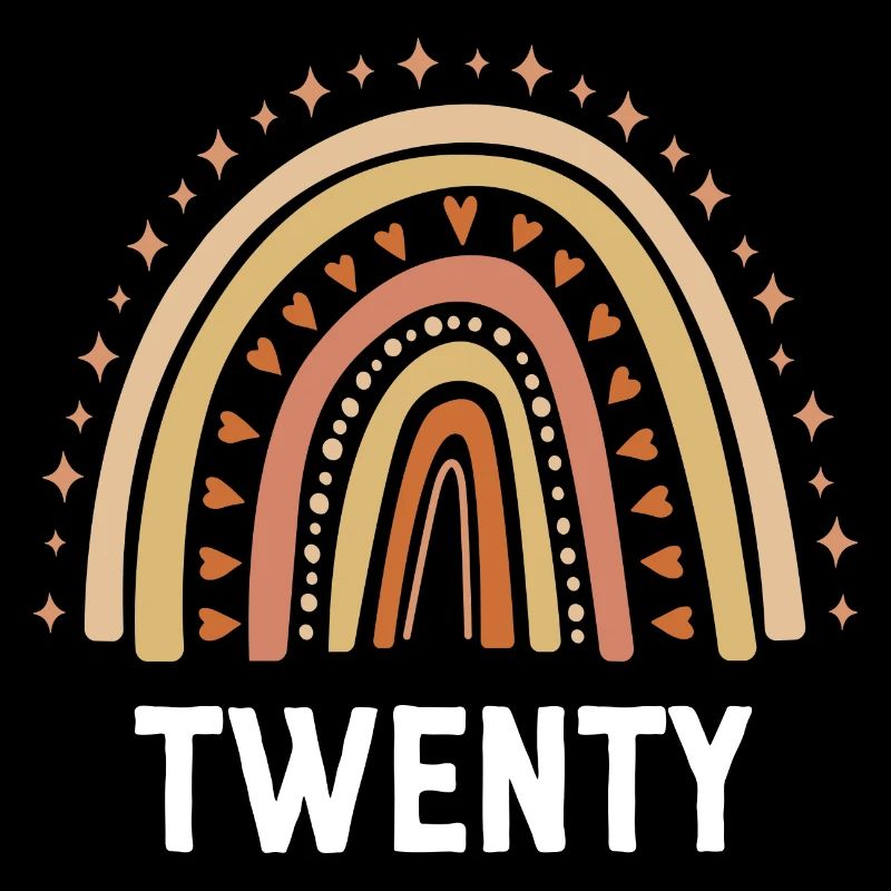 Orange Rainbow Twenty Years 20th Birthday
