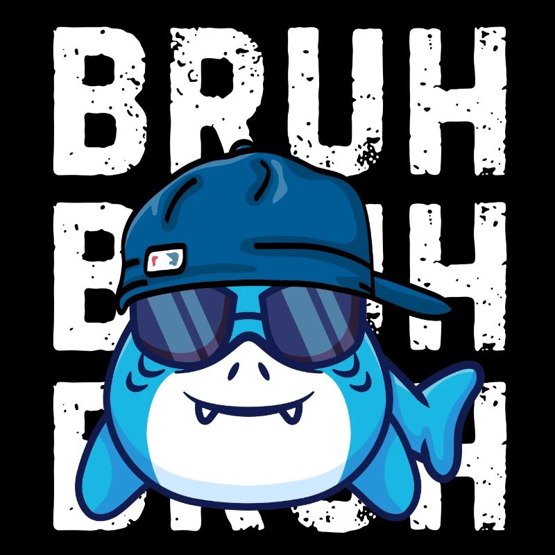 Cool Nerd Shark Fish Bruh