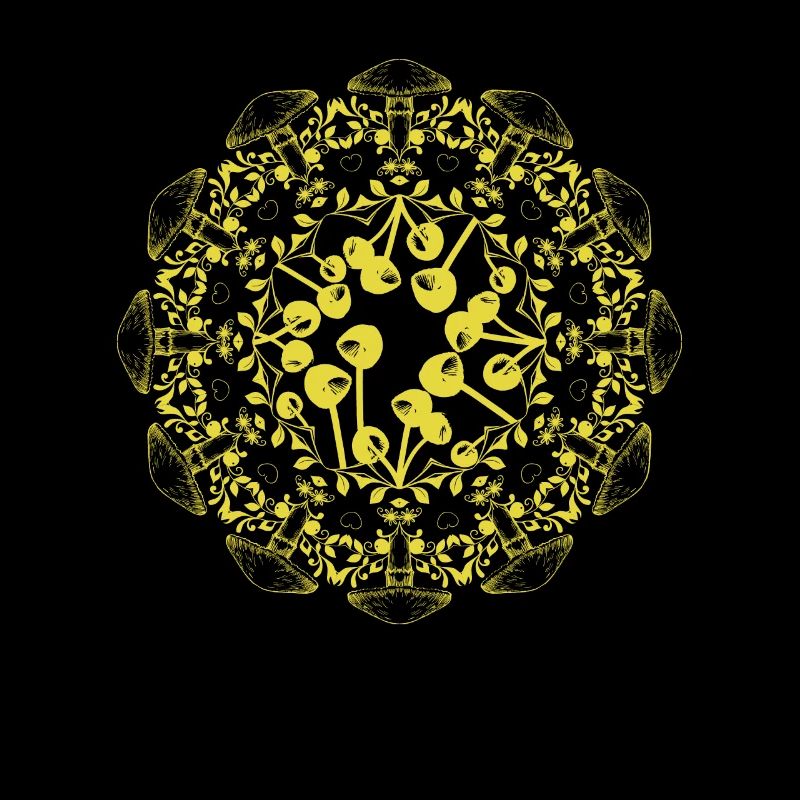 Mushrooms Mandala Psychodelic magic design