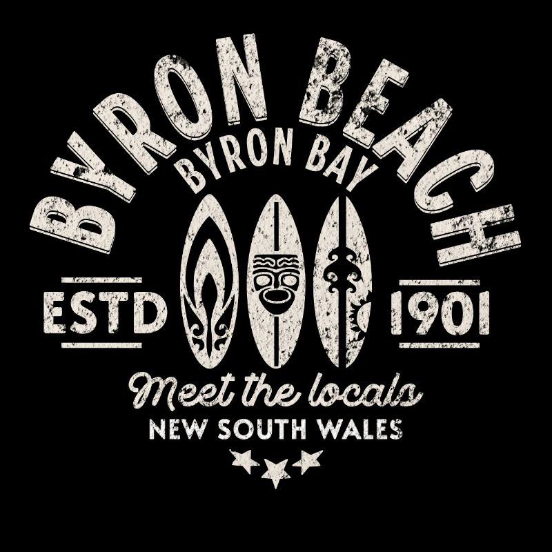 Byron beach surfing