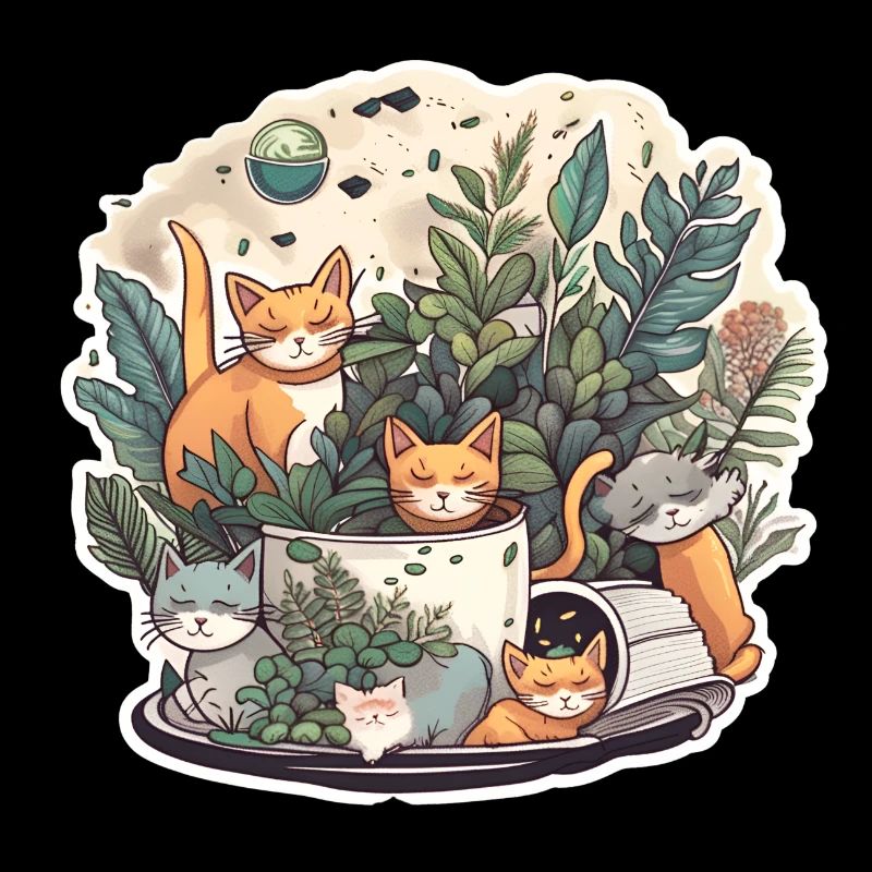 Chats, Livres, Café & Plantes
