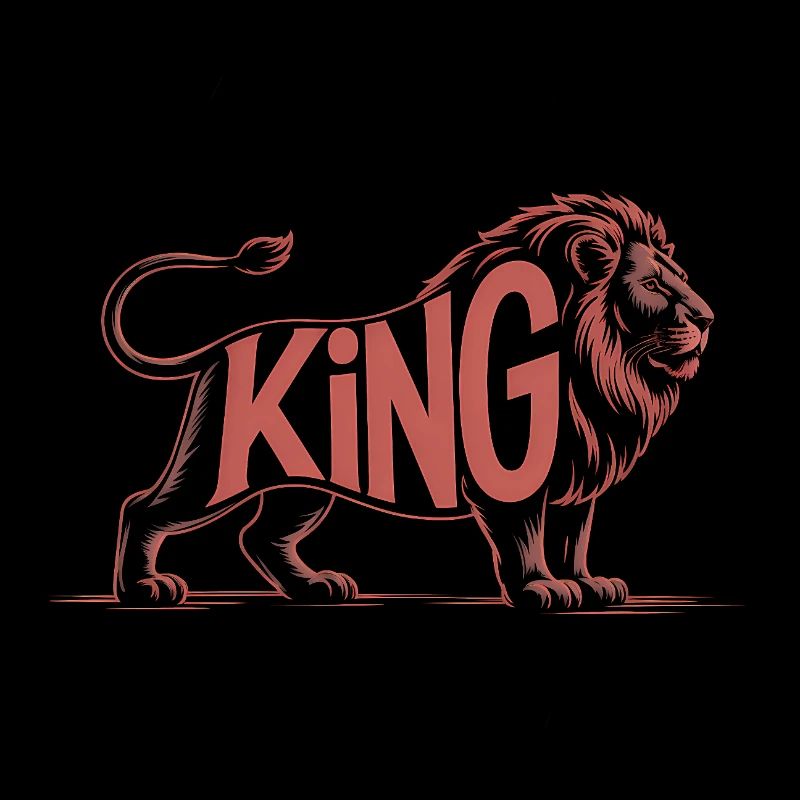 König - Cooles Löwen-Logo