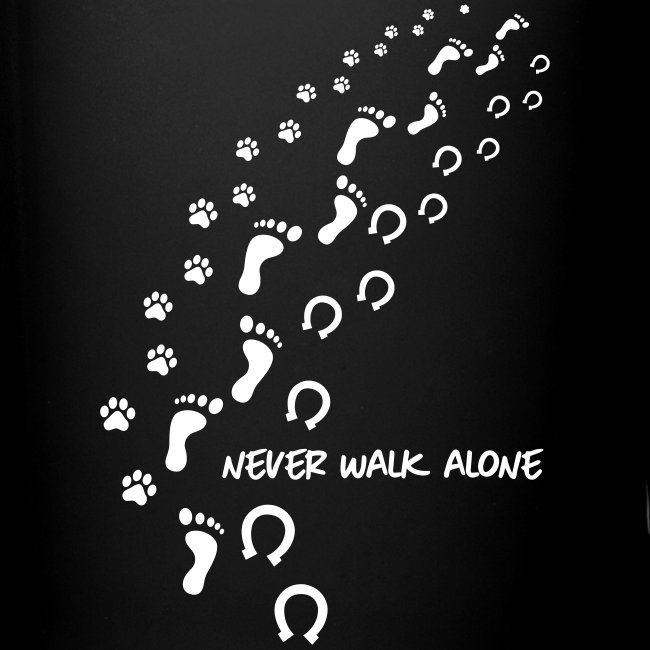 Vorschau: never walk alone hund pferd - Tasse einfarbig
