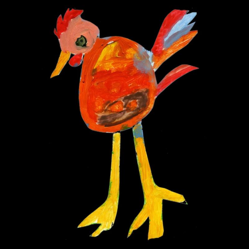 Coq cool design peint à la main