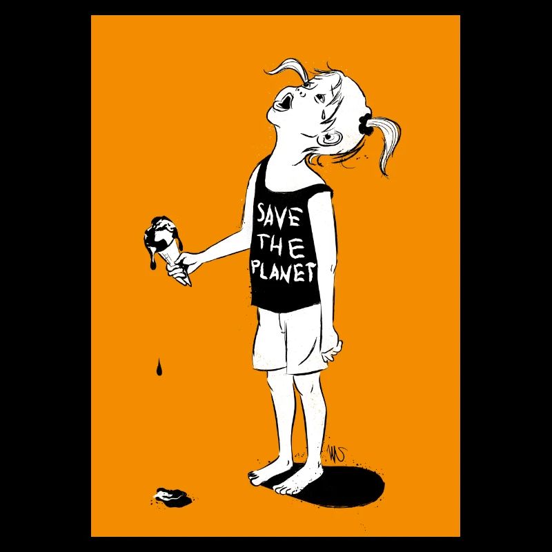 Mädchen mit Eiskugel - save the planet