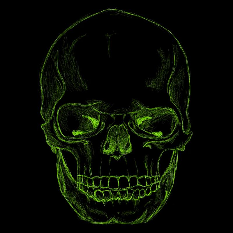 SkullSketchGreen