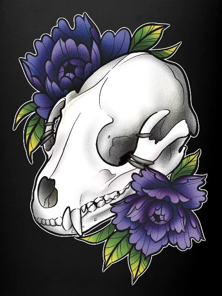 Fantasy raccoon skull