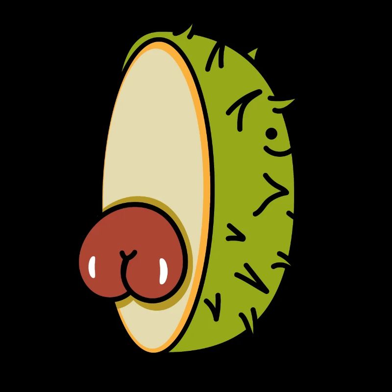 Funny chestnut shows buttocks