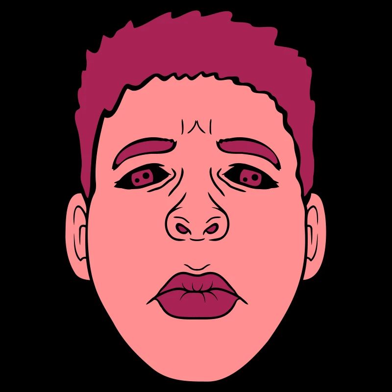 Design baiser bouche visage triste