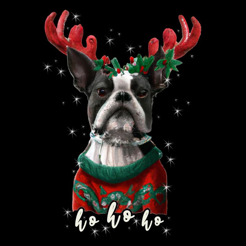 Chien de Noël Boston Terrier