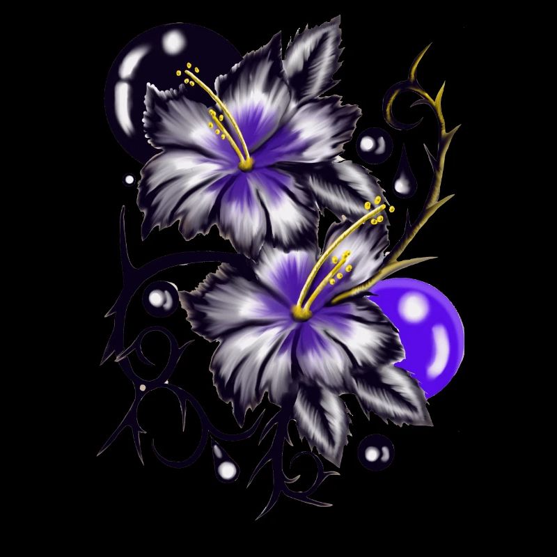 fleur violette et bleu