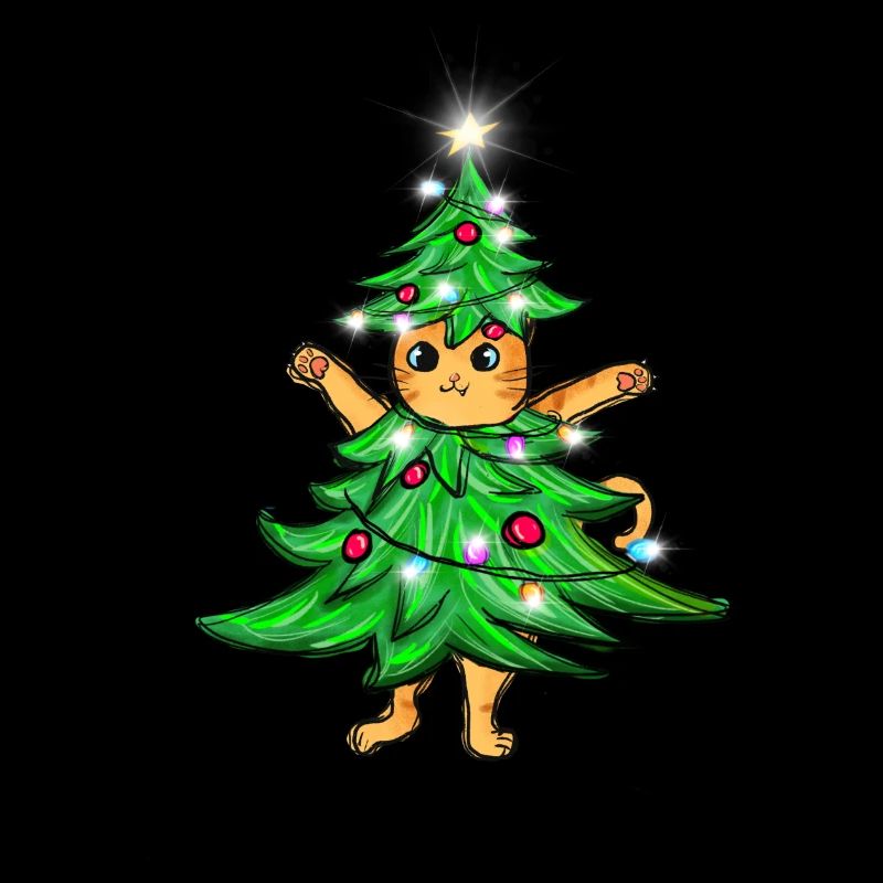 Noël drôle chat arbre de Noël chat moche