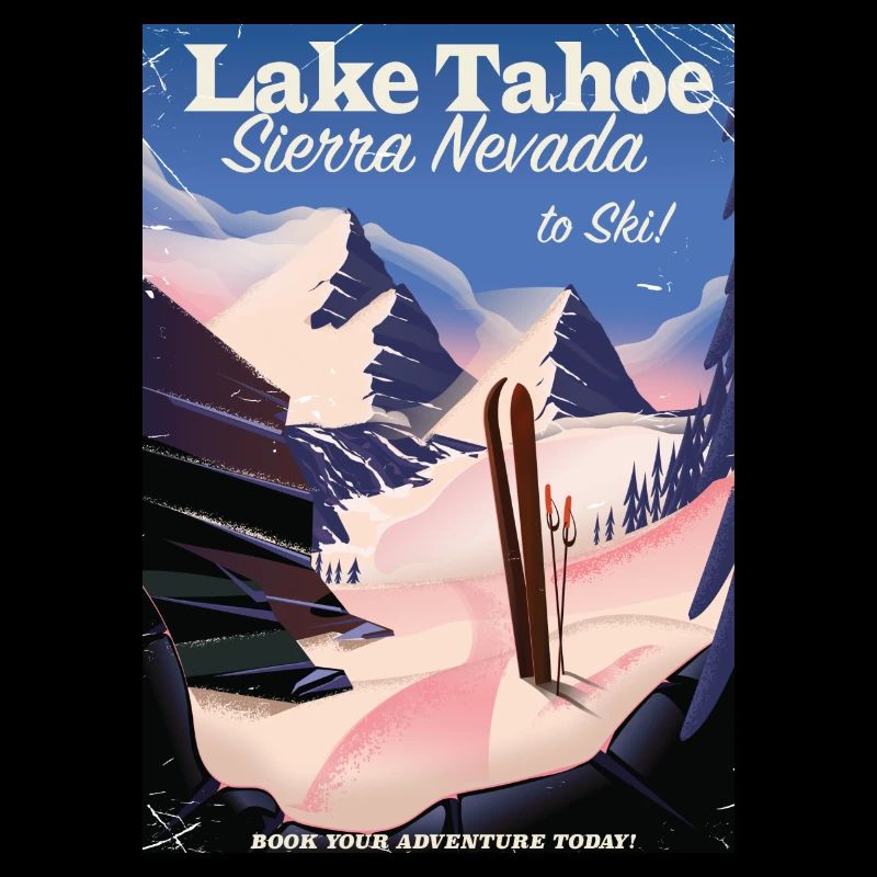 Affiche de ski du lac Tahoe