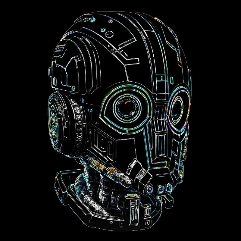 Cyberpunk Robot Head