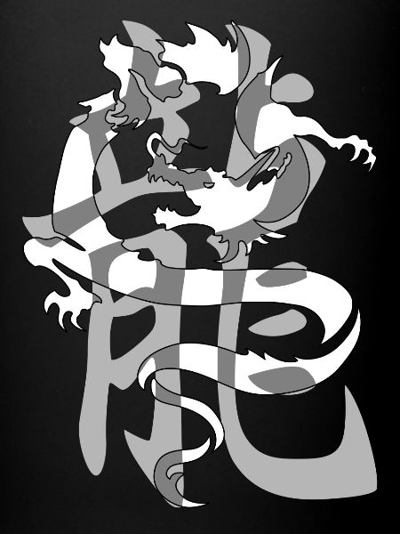dragon5 blanc kanji gris