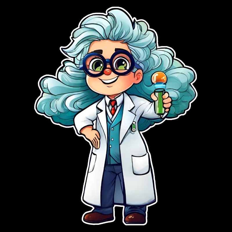 Cute scientist with glasses