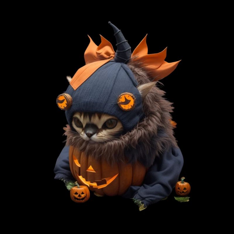 Halloween Pumpkin Cat