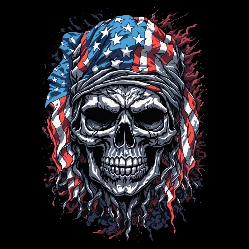 U.S. Flag & Skull Coolness Sunglasses