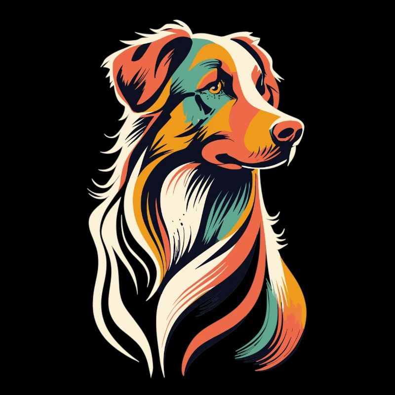 Australian Shepherd minimalistisch elegant