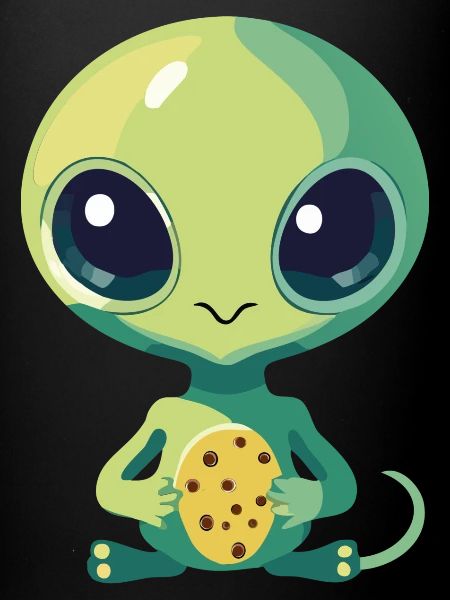 Alien with biscuit