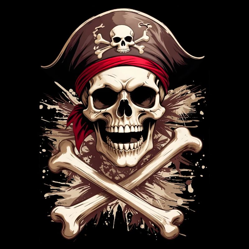 Pirate tête de mort skull Jolly Roger