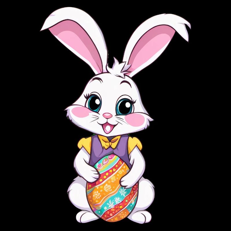 Lapin de Pâques avec des œufs de Pâques