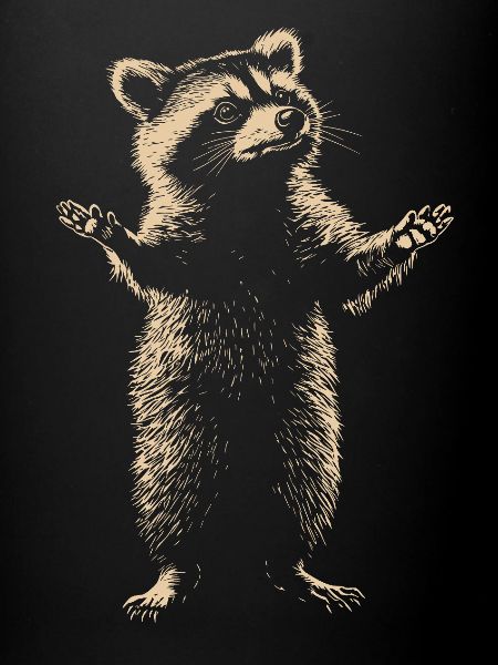 raton laveur monochrome