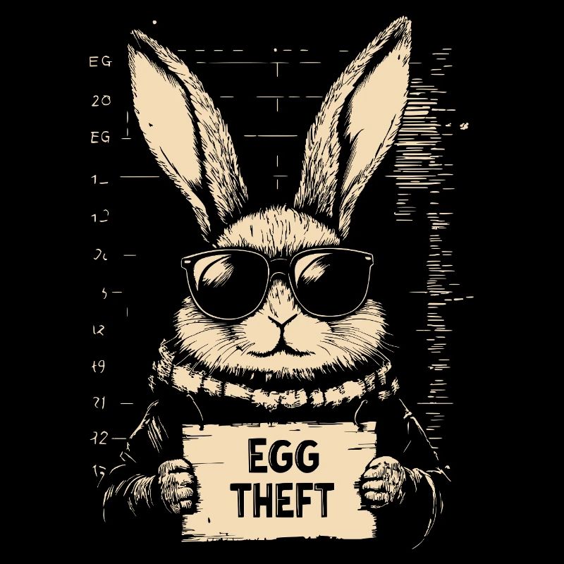 Bunny Egg Thief Easter Bunny Mugshot Police Photo Easter