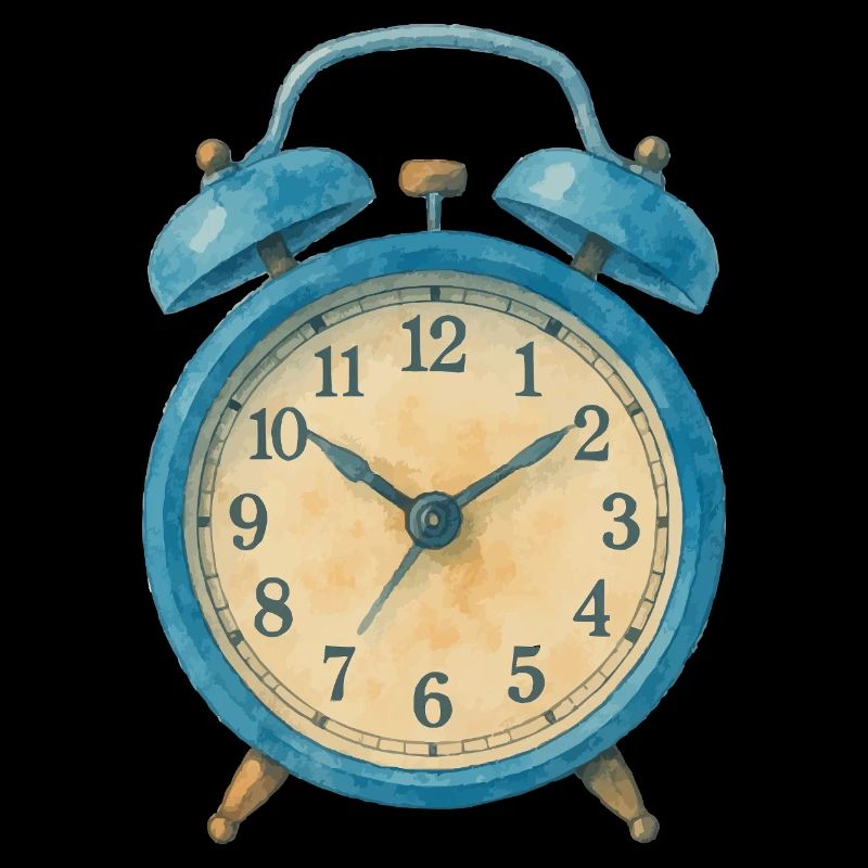Alarm Clock Watercolor