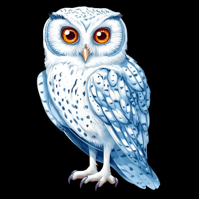 Snow White Blue Owl Drawing