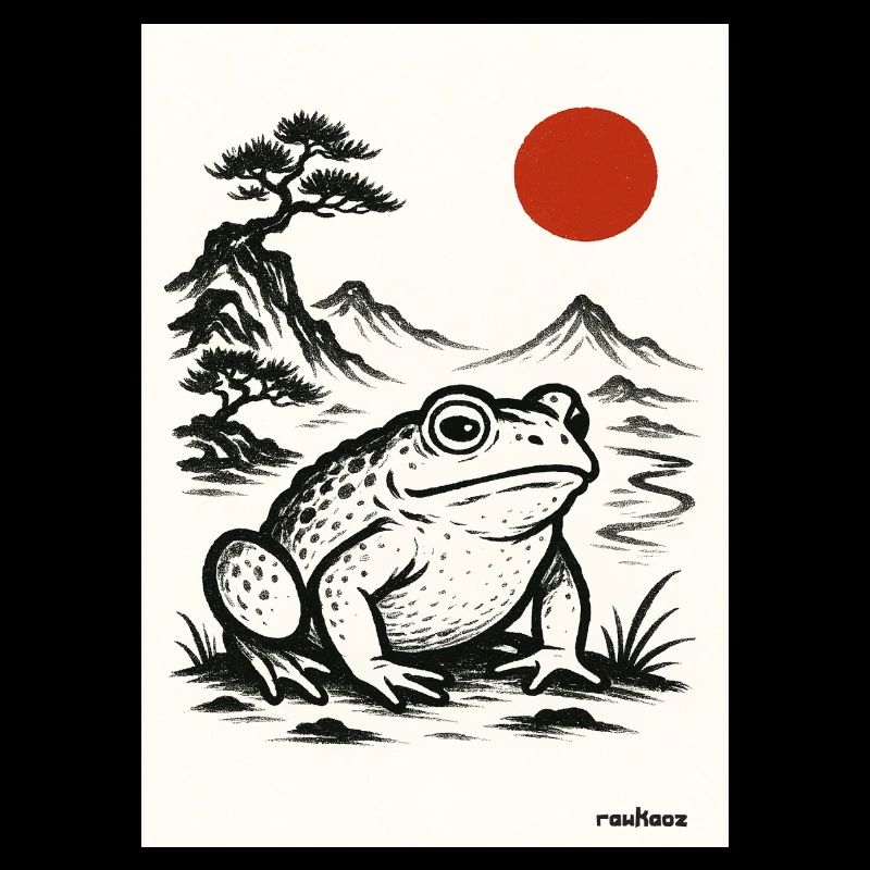 Grenouille crapaud sous le soleil japonais