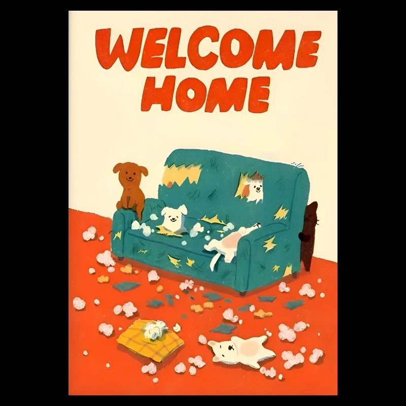Illustration de chiens coquins mignons
