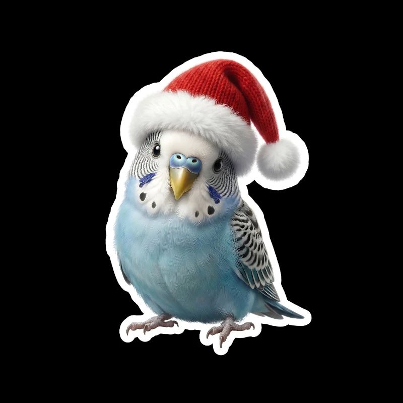 Perruche bleue avec chapeau – Simplement festif