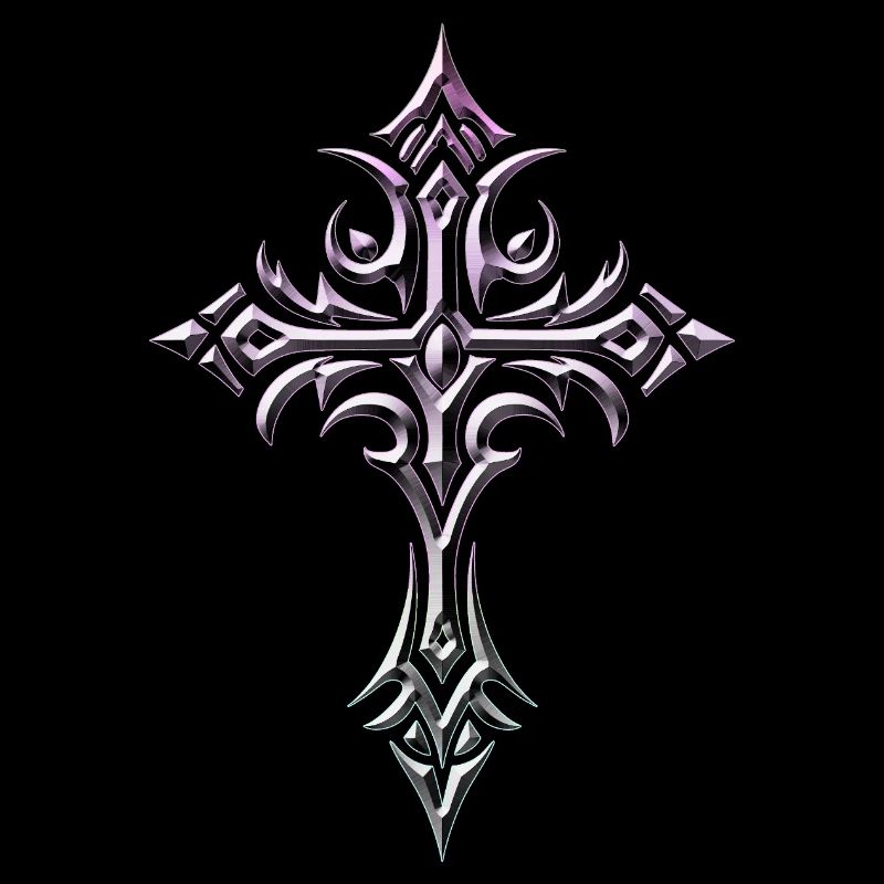 Croix ornée lilas cramoisi