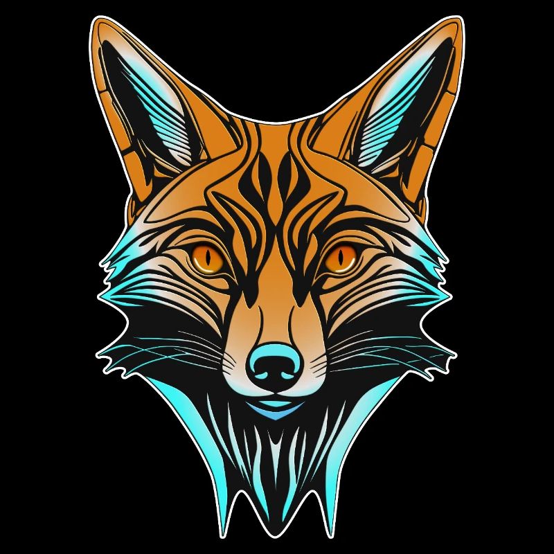 Tête de renard néon