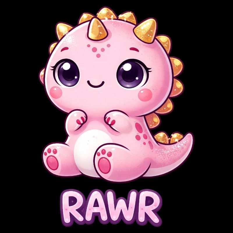 Süßer T-Rex Dinosaurier Cartoon Chibi Mädchen